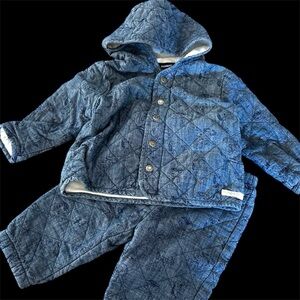 Snoopy Blue Quilted Hooded Kids Set